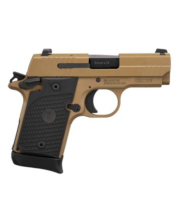 Sig Sauer 9389ESCPNAMBI P938 Micro-Compact Emperor Scorpion 9mm Luger 3.50" 6+1 &amp; 7+1 Flat Dark Earth PVD Flat Dark Earth Stainless Steel Black Hogue G10 Piranha Grip