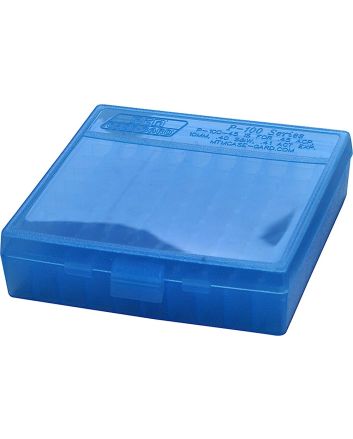 MTM Case-Gard P1004524 Case-Gard P-100 Multi-Caliber Handgun Clear Blue Polypropylene 100rd