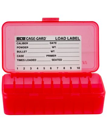 MTM Case-Gard P504429 Ammo Box Flip-Top Multi Caliber Clear Red Polypropylene 50rd