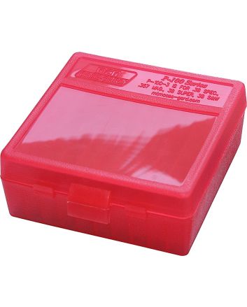 MTM Case-Gard P100329 Ammo Box Flip-Top Multi Caliber Clear Red Polypropylene 100rd