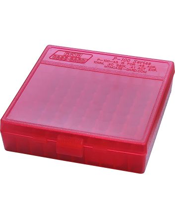 MTM Case-Gard P1004529 Ammo Box Flip-Top Multi Caliber Clear Red Polypropylene 100rd
