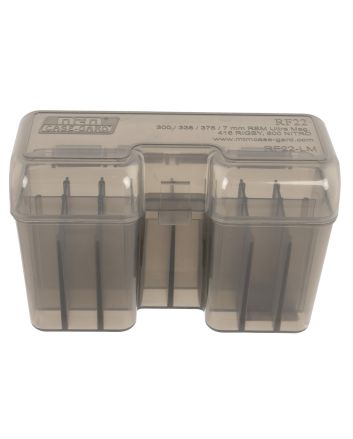 MTM Case-Gard RF22LM41 Ammo Box Flip-Top Multi Caliber Rifle Clear Smoke Polypropylene 22rd