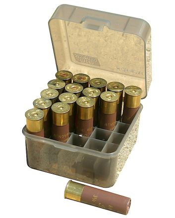 MTM Case-Gard S2512M41 Shotshell Box Flip-Top Multi Gauge Shotgun Clear Smoke Polypropylene 25rd