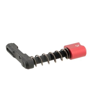 Strike Industries ARSMCRED Magazine Catchmade of Black Steel with Red 6061-T6 Aluminum Release Button for AR-Platform