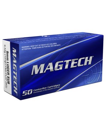 Magtech 9G Range/Training9mmLuger 147gr Full Metal Jacket Flat Subsonic 50 Per Box/20 Case