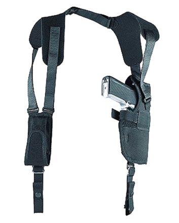Uncle Mike's 83021 Sidekick Vertical Shoulder Holster Shoulder Size 02 Black Cordura Harness Fits Med/Large DA Revolver Fits 3-4" Barrel Right Hand