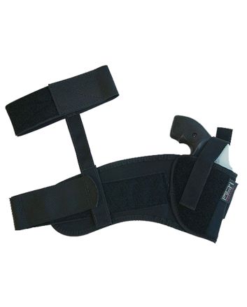 Uncle Mike's 88201 Ankle Holster Ankle Size 0 Black Kodra Nylon Velcro Fits Sm Frame 5rd Revolver w/Hammer Spur Fits 2" Barrel Right Hand