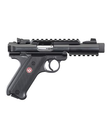 Ruger 40150 Mark IV Tactical 22 LR Caliber with 4.40" Threaded/Picatinny Rail Barrel, 10+1 Capacity, Overall Blued Metal Finish, Checkered Black Polymer Grip &amp; Fixed Sights