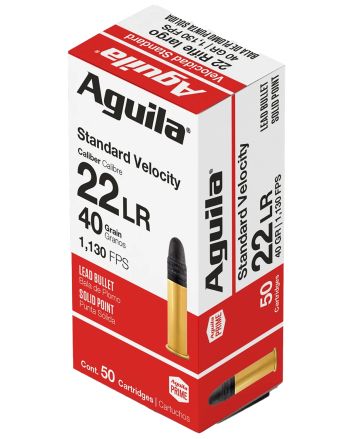 Aguila 1B220332 Standard Rimfire 22LR 40gr Lead Solid Point 50 Per Box/40 Case