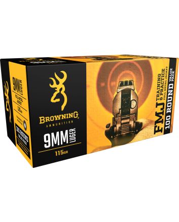 Browning Ammo B191800094 FMJ Value Pack 9mmLuger 115gr Full Metal Jacket 100 Per Box/5 Case