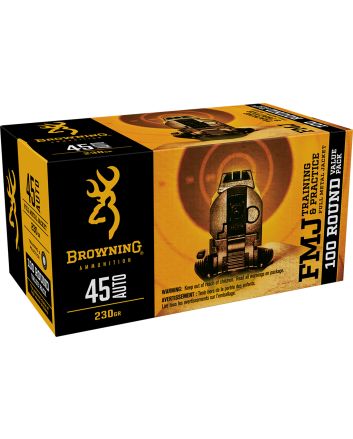 Browning Ammo B191800454 FMJ Value Pack 45ACP 230gr Full Metal Jacket 100 Per Box/5 Case