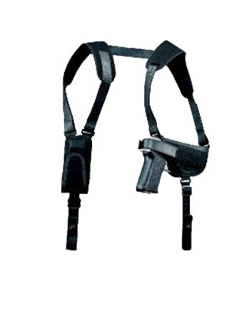Uncle Mike's 77000 Pro-Pak Horizontal Shoulder Holster Shoulder Size 0 Black Nylon Harness Fits Sm/Med DA Revolver Fits 2-3" Barrel Right Hand