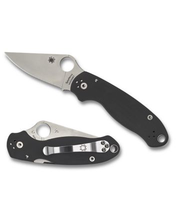 Spyderco C223GP Para 32.95" Folding Clip Point Plain Satin CPM S45VN SS Blade/ Black G10 Handle Includes Pocket Clip