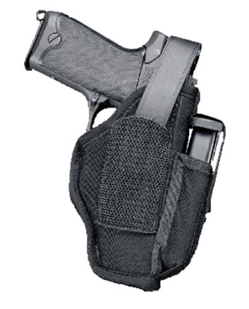 Uncle Mike's 70010 Sidekick Hip Holster IWB/OWB Size 01 Black Kodra Nylon Belt Clip Fits Medium Autos Fits 3-4" Barrel Belt 2.25" Wide Includes Adjustment Tool Ambidextrous