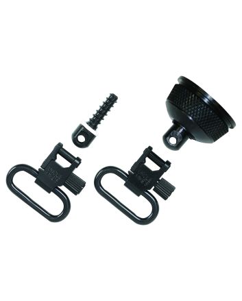 Uncle Mike's 18002 Mag Cap Swivel Set made of Steel with Blued Finish, 1" Loop Size &amp; Quick Detach Style for 12 Gauge Remington 870 Express with Wood Stock Includes Two Super Swivels
