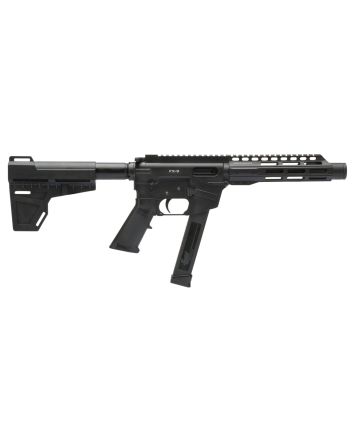 Freedom Ordnance FX9P8 FX-99mm Luger 8.25" 33+1 Black Hard Coat Anodized Black Polymer Grip KAK Shockwave Pistol Brace