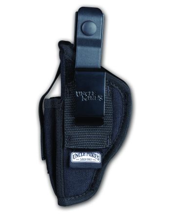 Uncle Mike's 70020 Sidekick Hip Holster IWB/OWB Size 02 Black Kodra Nylon Belt Clip Fits Med/Large DA Revolver Fits 3-4" Barrel Ambidextrous