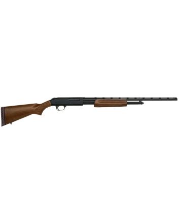 Mossberg 50104 500 All Purpose Full Size 410 Gauge Pump 3" 5+1 24" Blued Vent Rib Barrel, Blued Integral Scope Mount Steel Receiver, Fixed Hardwood Stock, Right Hand, Accu-Set Chokes