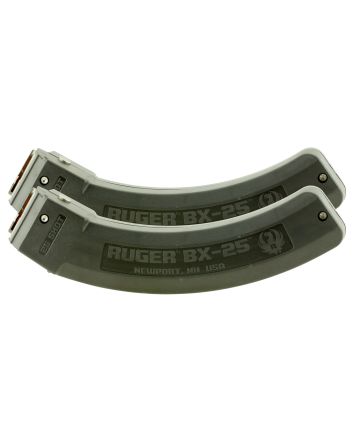 Ruger 90548 BX-25 Value Pack 25rd Magazine Fits Ruger 10/22/SR/77/Charger 22LR BX-25 Black 2 Pack
