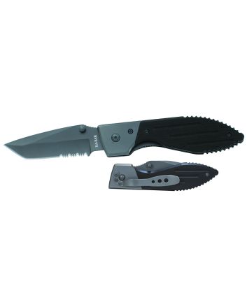 Ka-Bar 3075 Warthog3" Folding Tanto Part Serrated 420HC SS Blade Black G10 Handle Includes Pocket Clip