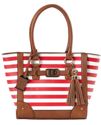Bulldog BDP051 Tote Purse w/Holster Cherry Stripe Leather Most Sm Pistols &amp; Revolvers Right Hand