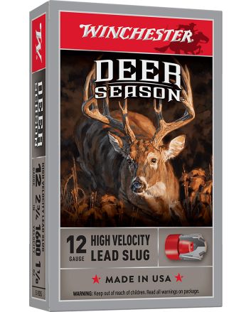 Winchester Ammo X12DS Deer Season High Velocity 12Gauge 2.75" 1 1/8oz Slug Shot 5 Per Box/20 Case