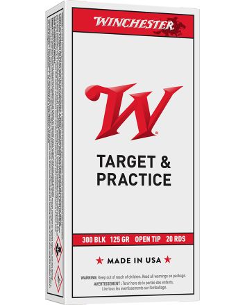 Winchester Ammo USA300BLK USA300Blackout 125gr Open Tip Range 20 Per Box/10 Case