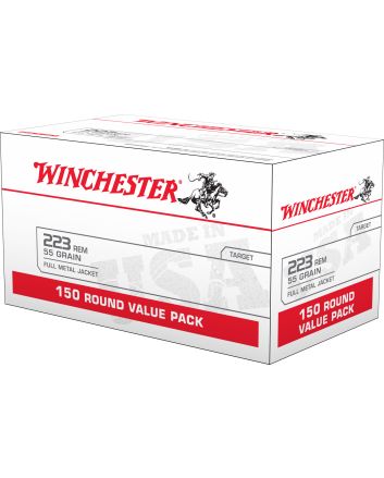 Winchester Ammo W223150 USA223Rem 55gr Full Metal Jacket 150 Per Box/4 Case *Value Pack