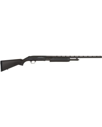 Mossberg 56436 500 All Purpose Full Size 20 Gauge Pump 3" 5+1 26" Matte Blued Vent Rib Barrel, Matte Blued Integral Scope Mount Steel Receiver, Fixed Black Synthetic Stock, Right Hand, Accu-Set Chokes