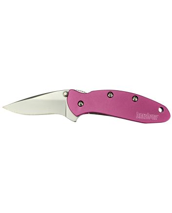 Kershaw 1600PINK Chive1.90" Folding Drop Point Plain Bead Blasted 420HC SS Blade Pink Anodized Aluminum Handle Includes Pocket Clip