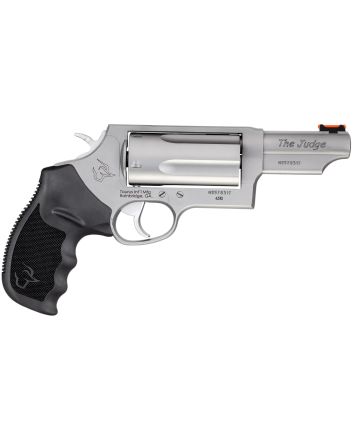 Taurus 2-441039MAG Judge Magnum Compact 45 Colt (LC)/410 Mag 5rd, 3" Matte Stainless Steel Barrel, Cylinder &amp; Frame, Black Finger Groove Grip, Exposed Hammer