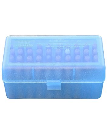 MTM Case-Gard RMLD5024 Case-Gard R-50 Multi-Caliber/28 Gauge Rifle/Shotgun Clear Blue Polypropylene 50rd