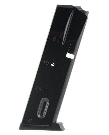 Mec-Gar MGSW5915B StandardBlued Detachable 15rd 9mm Luger for S&amp;W 659/5900/910/915