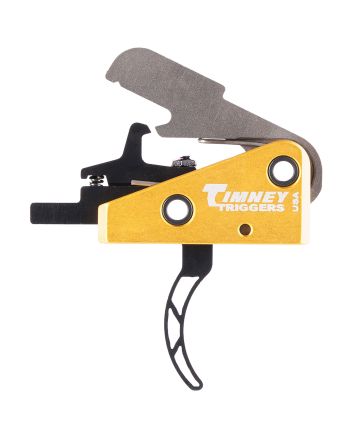 Timney Triggers 661S Competition TriggerSingle-Stage Skeletonized Curved Trigger with 3 lbs Draw Weight &amp; Black/Gold Finish for AR-15