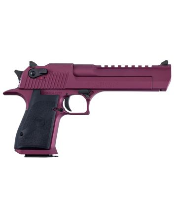 Magnum Research DE44BKC Desert Eagle Black Cherry 44 Mag 7+1 6" Black Barrel, Metallic BlackCherry Cerakote Serrated Slide, Aluminum Frame w/Picatinny Rail &amp; Beavertail Black Rubber Grips