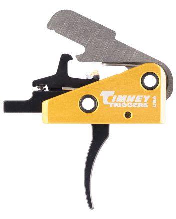 Timney Triggers 667S Competition TriggerSingle-Stage Curved Trigger with 3 lbs Draw Weight &amp; Black/Gold Finish for AR-15