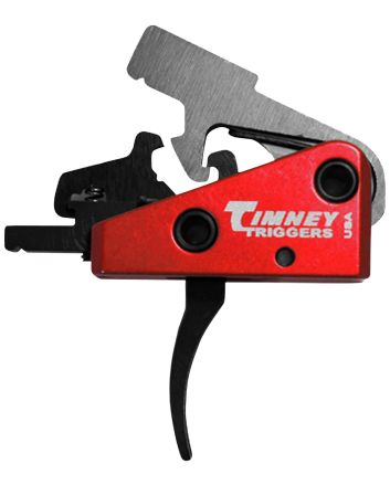 Timney Triggers 662S Targa Short TriggerTwo-Stage Curved Trigger with 2 lbs Draw Weight &amp; Black/Red Finish for AR-Platform