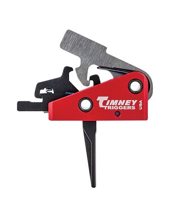 Timney Triggers 662SST Targa Short TriggerTwo-Stage Straight Trigger with 2 lbs Draw Weight &amp; Black/Red Finish for AR-Platform