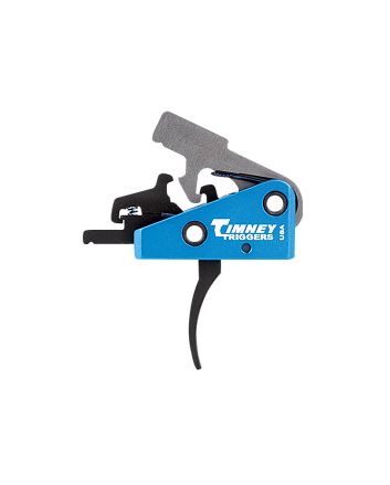 Timney Triggers 663S Targa Long TriggerTwo-Stage Curved Trigger with 2 lbs Draw Weight &amp; Black/Blue Finish for AR-Platform