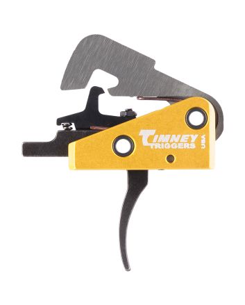 Timney Triggers 670 Competition TriggerSingle-Stage Curved Trigger with 4 lbs Draw Weight &amp; Black/Gold Finish for AR-10