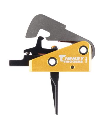 Timney Triggers 670ST Competition TriggerSingle-Stage Straight Trigger with 4 lbs Draw Weight &amp; Black/Gold Finish for AR-10