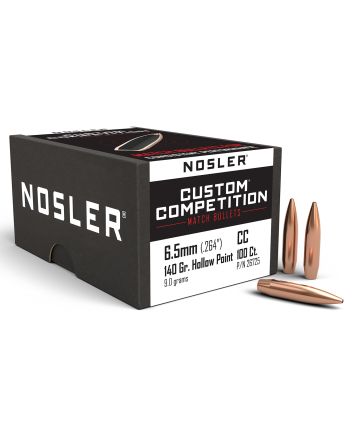 Nosler 26725 Custom Competition 6.5Creedmoor 140gr Hollow Point Boat Tail 100/Box
