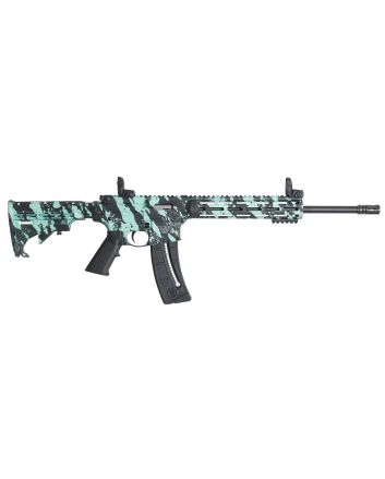 Smith &amp; Wesson 12066 M&amp;P15-22 Sport 22 LR Caliber with 25+1 Capacity, 16.50" Black Barrel, Overall Robin Egg Blue Platinum Finish &amp; 6 Position CAR Stock Right Hand