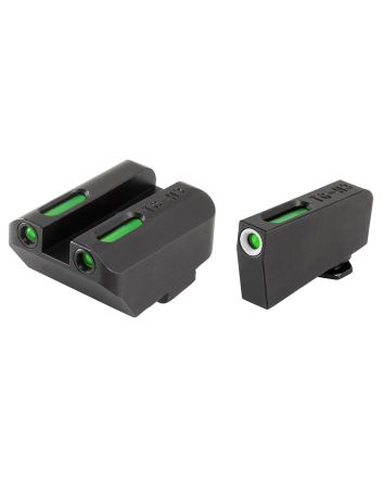 TruGlo TG13GL4A TFXLow Suppressor Height Black Green Tritium &amp; Fiber Optic White Outline Front Sight Green Tritium &amp; Fiber Optic Rear Sight Compatible with Glock (Excludes MOS)