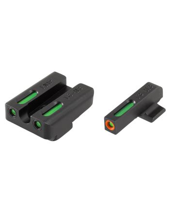 TruGlo TG13FN2PC TFX ProBlack | Green Tritium &amp; Fiber Optic Orange Outline Front Sight Green Tritium &amp; Fiber Optic Rear Sight