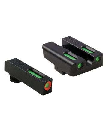 TruGlo TG13GL1PC TFX ProBlack | Green Tritium &amp; Fiber Optic Orange Outline Front Sight Green Tritium &amp; Fiber Optic Rear Sight