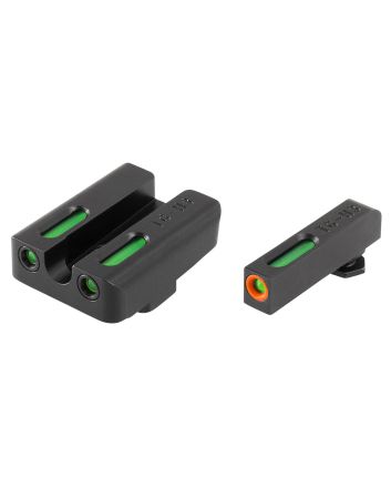 TruGlo TG13GL2PC TFX ProBlack | Green Tritium &amp; Fiber Optic Orange Outline Front Sight Green Tritium &amp; Fiber Optic Rear Sight
