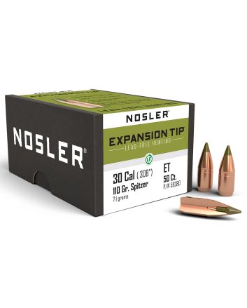 Nosler 59380 E-Tip30Cal 110gr Spitzer 50/Box