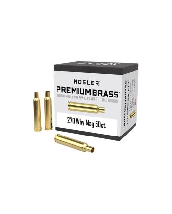 Nosler 10147 Premium Brass Unprimed Cases 270WthbyMag Rifle Brass 50/Box