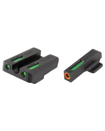TruGlo TG13KA1PC TFX ProBlack | Green Tritium &amp; Fiber Optic Orange Outline Front Sight Green Tritium &amp; Fiber Optic Rear Sight
